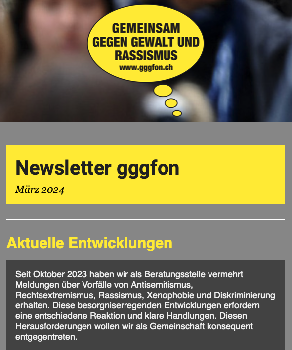 Bildausschnitt vom Newsletter, März 2024